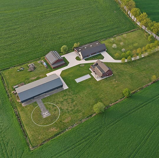 Aerial view of the heliport